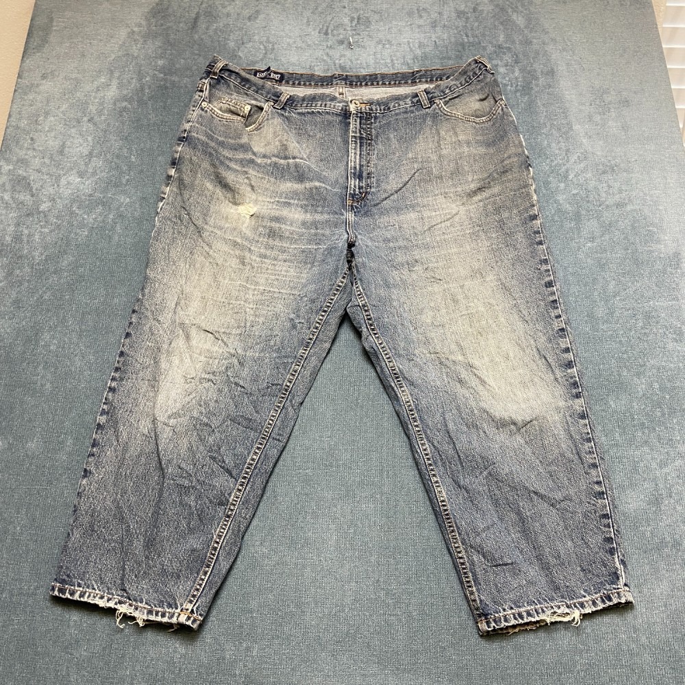 Lands' End Cropped Jeans Womens 24W Blue Denim Cotton Straight Leg Regular Fit